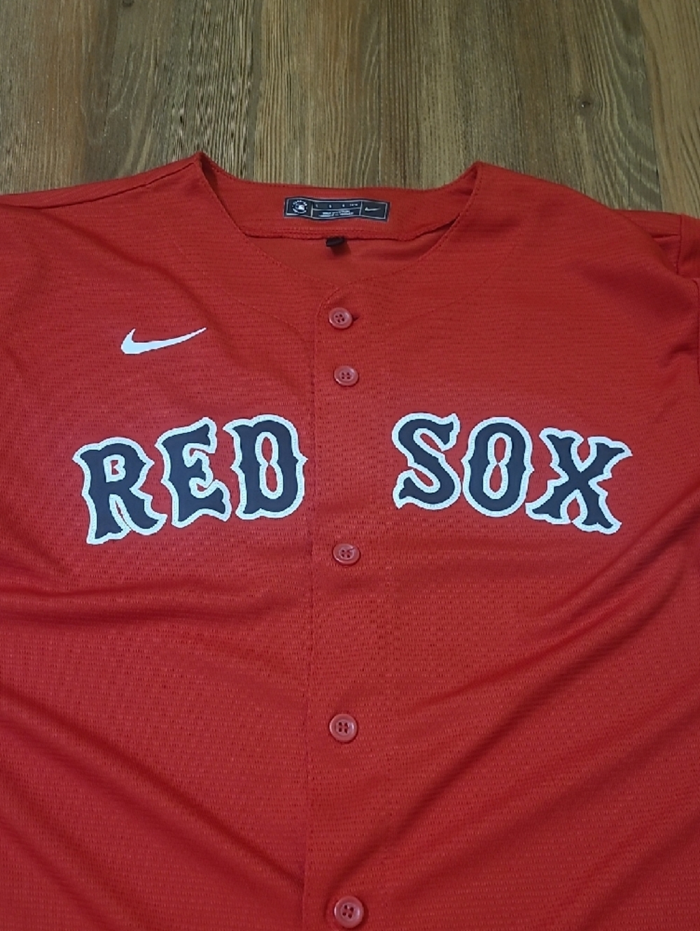 Nike Red‎ Boston 'RED SOX' Button-Front Baseball Jersey - Picture 4 of 16